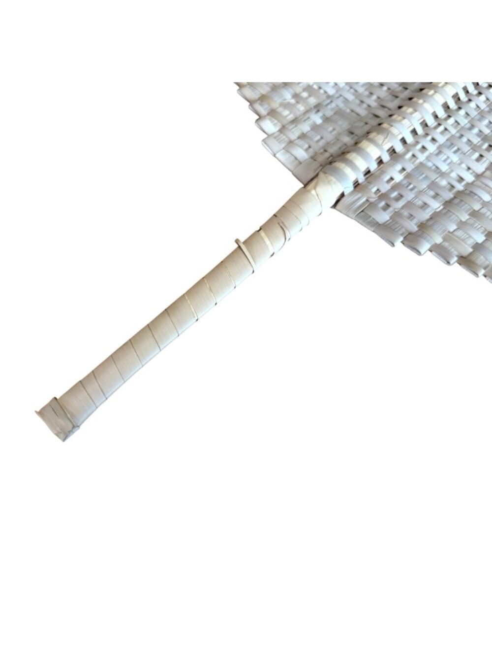 Woven Hand Fan Set Traditional Palm Leaf Decorative Handle Beige Lightweight - Picture 10 of 10